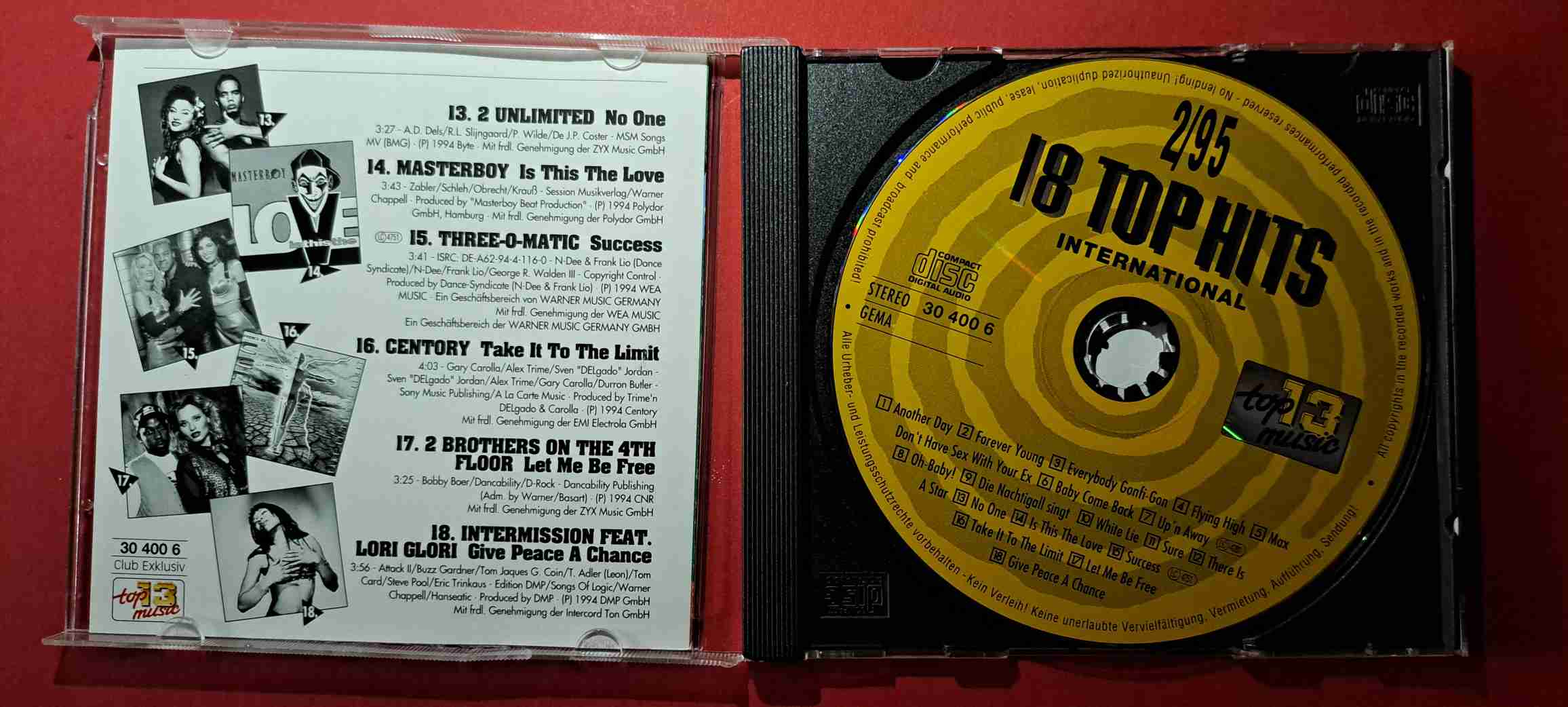 18 Top Hits Aus Den Charts International 2/95- Whigfield, Foreigner, Mr. President, Masterboy - CD audio (C1) - imagine 2