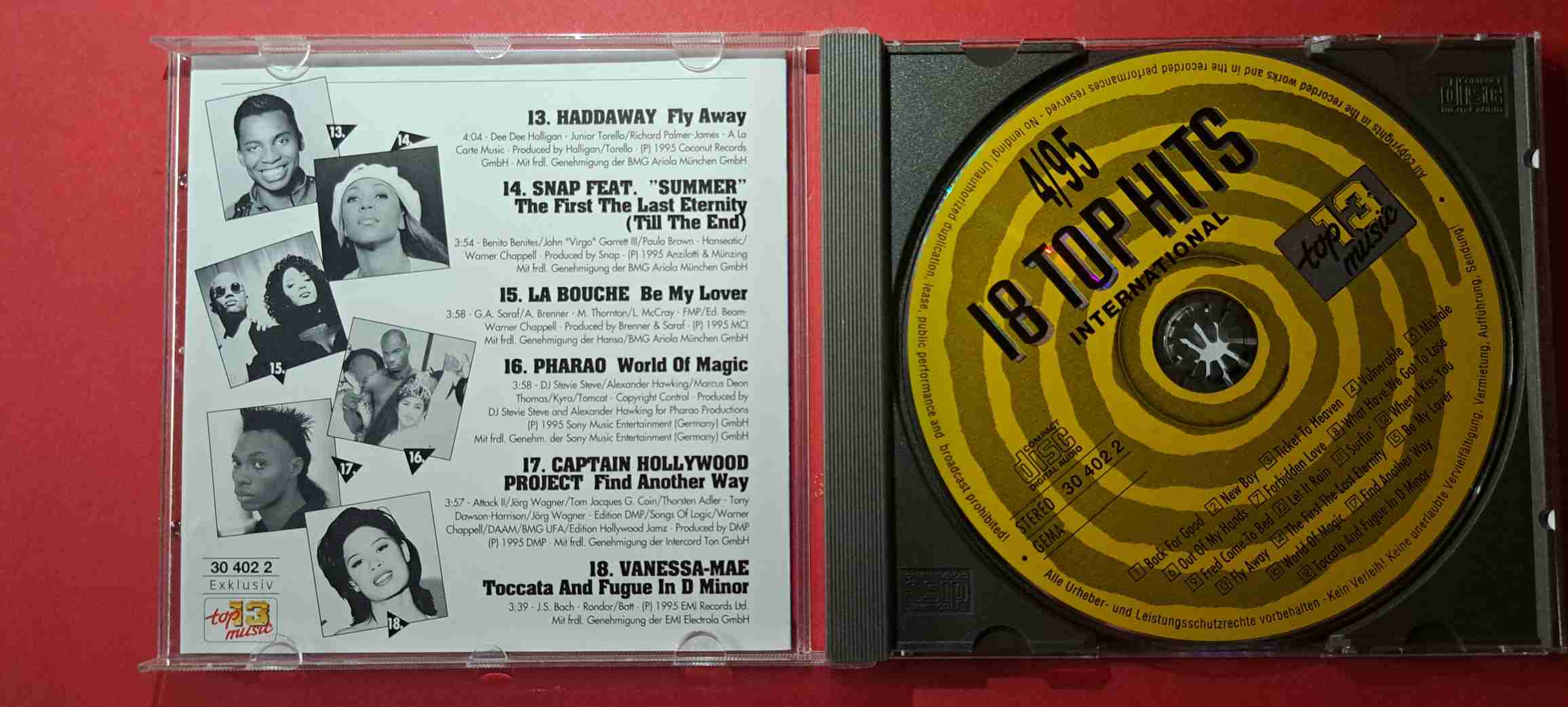 18 Top Hits International 4/95 – Snap!, Roxette, Smokie, Pharao – CD audio (C1) (R) - imagine 2