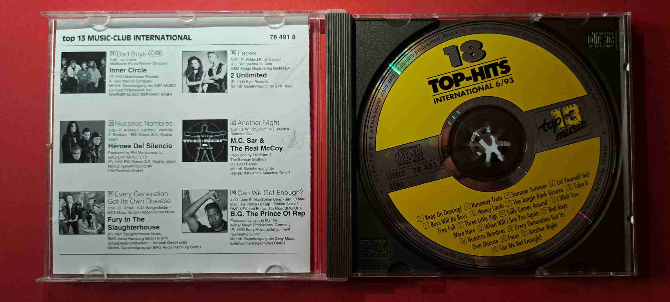 18 Top-Hits International 6/93 – DJ BoBo, Dance 2 Trance, Inner Circle, Stone & Stone – CD audio (C1) - imagine 2