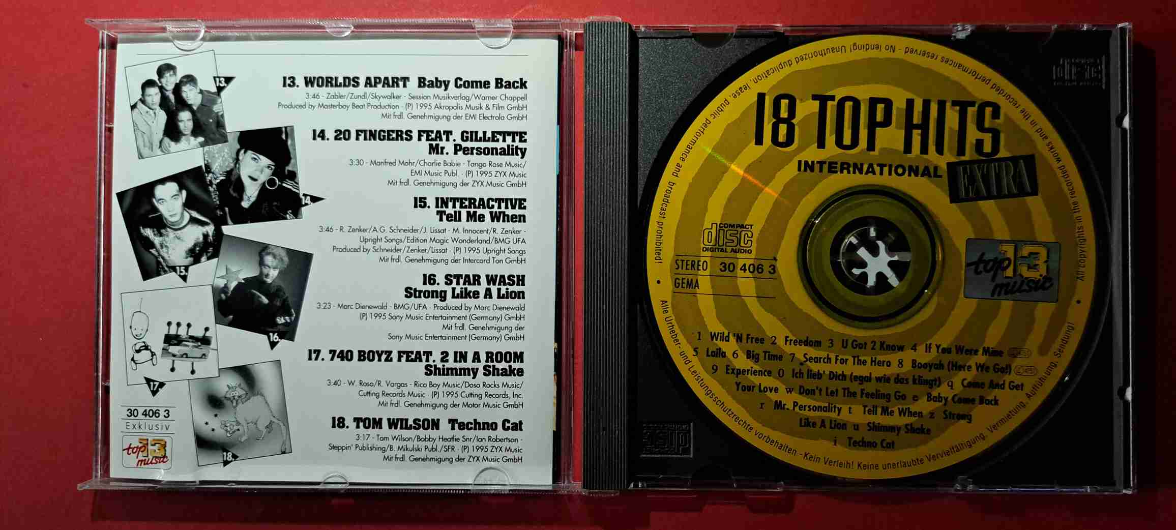 18 Top Hits International Extra – DJ BoBo, Slam, Blue System, Nightcrawlers – CD audio (C1) - imagine 2