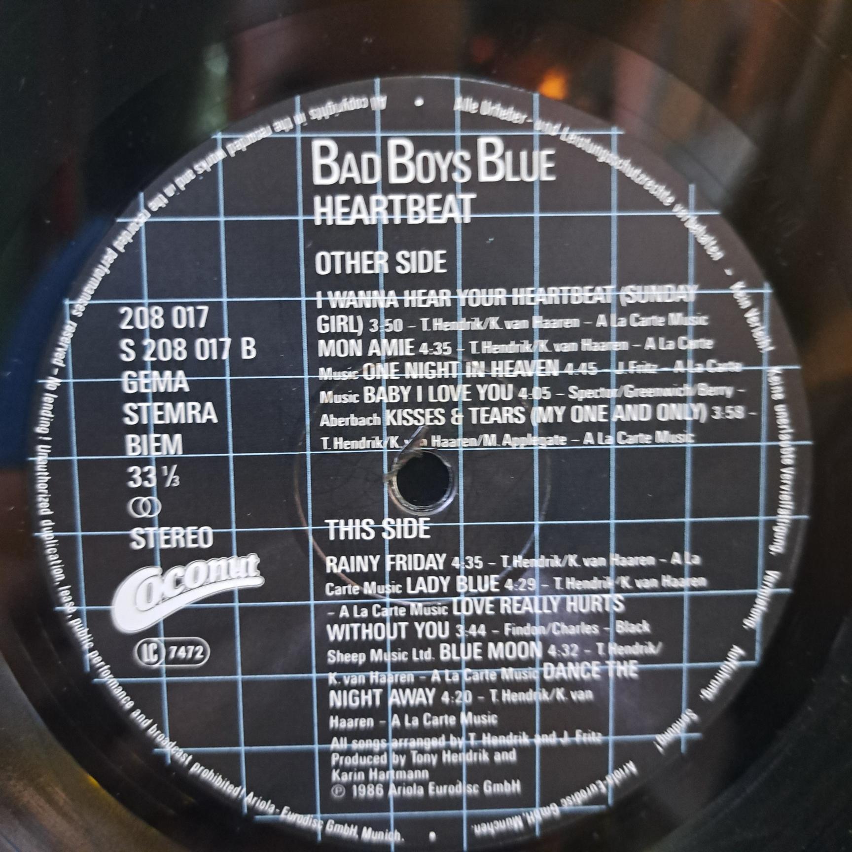Bad Boys Blue – Heartbeat Disc VINIL LP VG+ (BOXC) - imagine 3