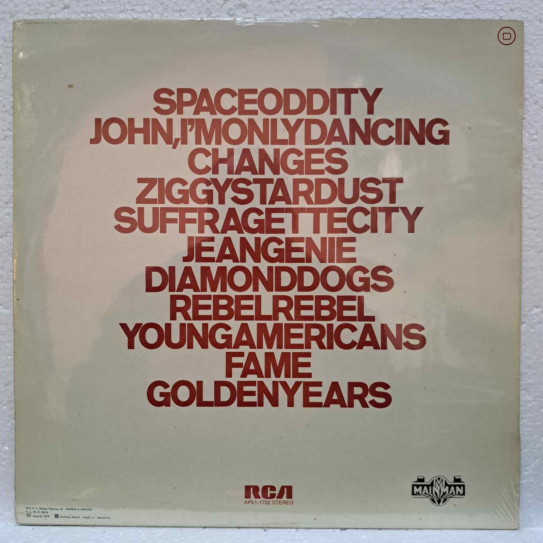 David Bowie – ChangesOneBowie DISC VINIL LP VG VG+(boxF) resigilat Spania - imagine 2