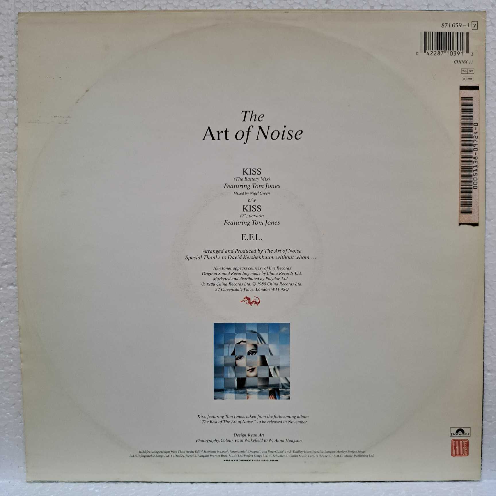 The Art Of Noise Featuring Tom Jones – Kiss DISC VINIL MAXI VG+ (boxE) - imagine 2