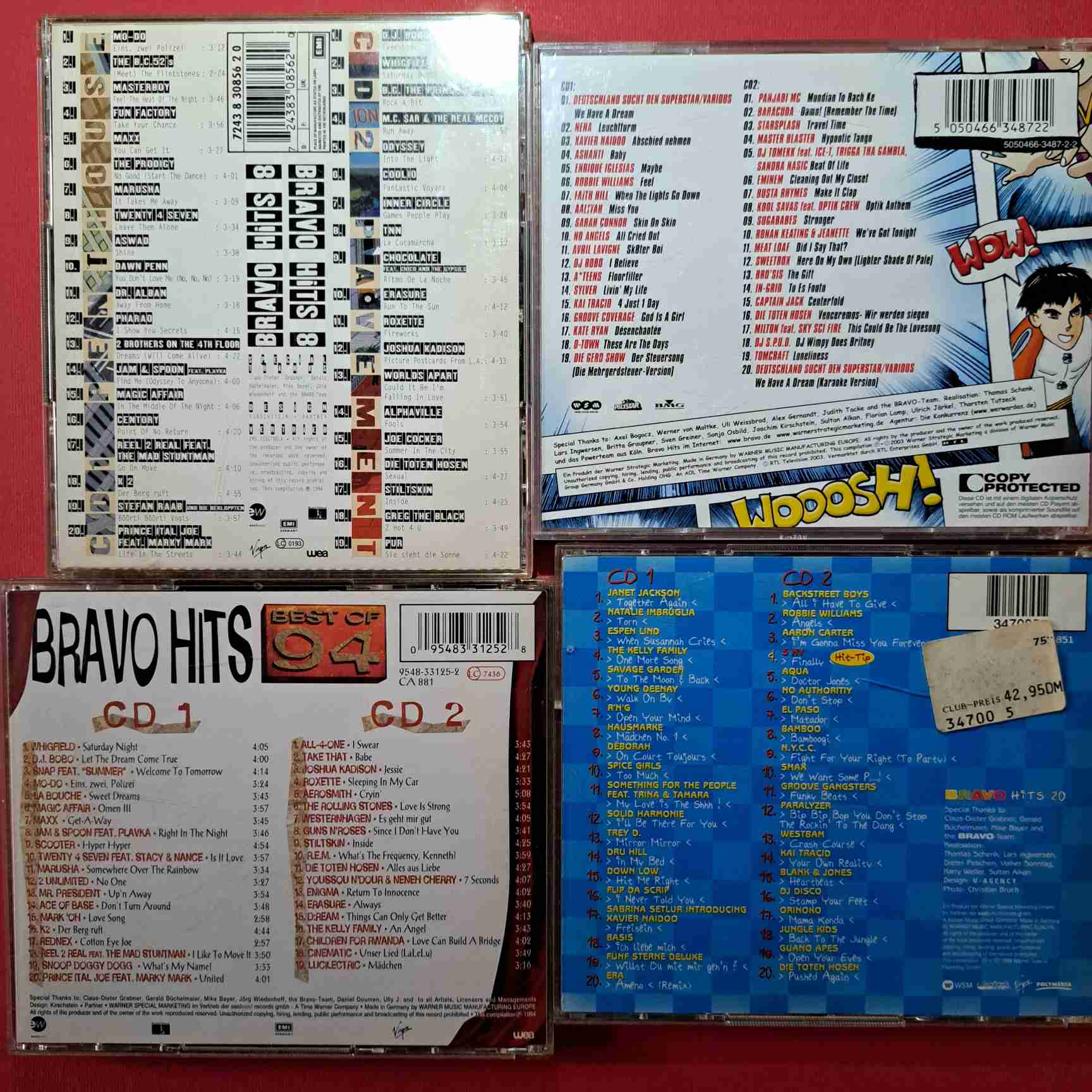 4 compilații de Top: Bravo Hits 8, Bravo Hits Best Of '94, Bravo Hits 20, Bravo Hits 40 - 8CD audio (C3 28) - imagine 2