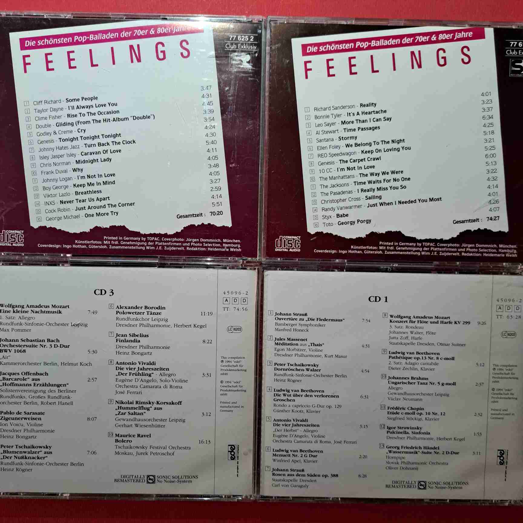 Feelings 15, Feelings 5, Romantic Classics 3, Romantic Classics 1- 4CD audio (C3 6) - imagine 2
