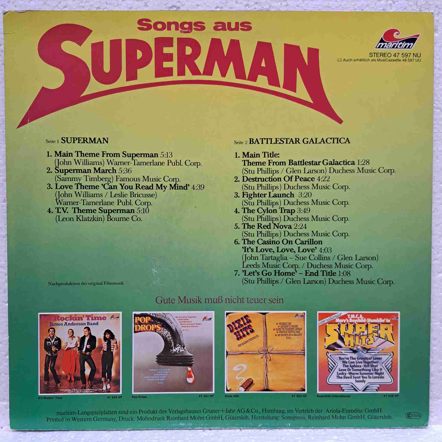 Songs Aus Superman Und 'Battlestar Galactica' Disc VINIL LP VG+ (BOX5) - imagine 2