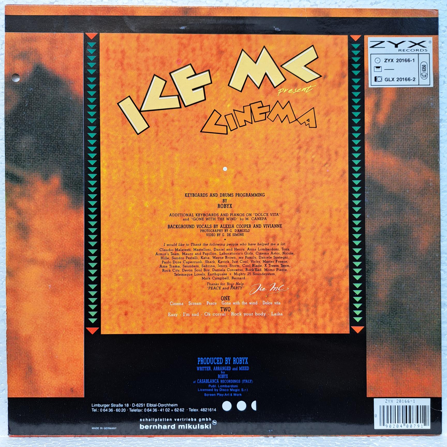 ICE MC – Cinema - Disc Vinil LP VG VG+(box8) - imagine 3