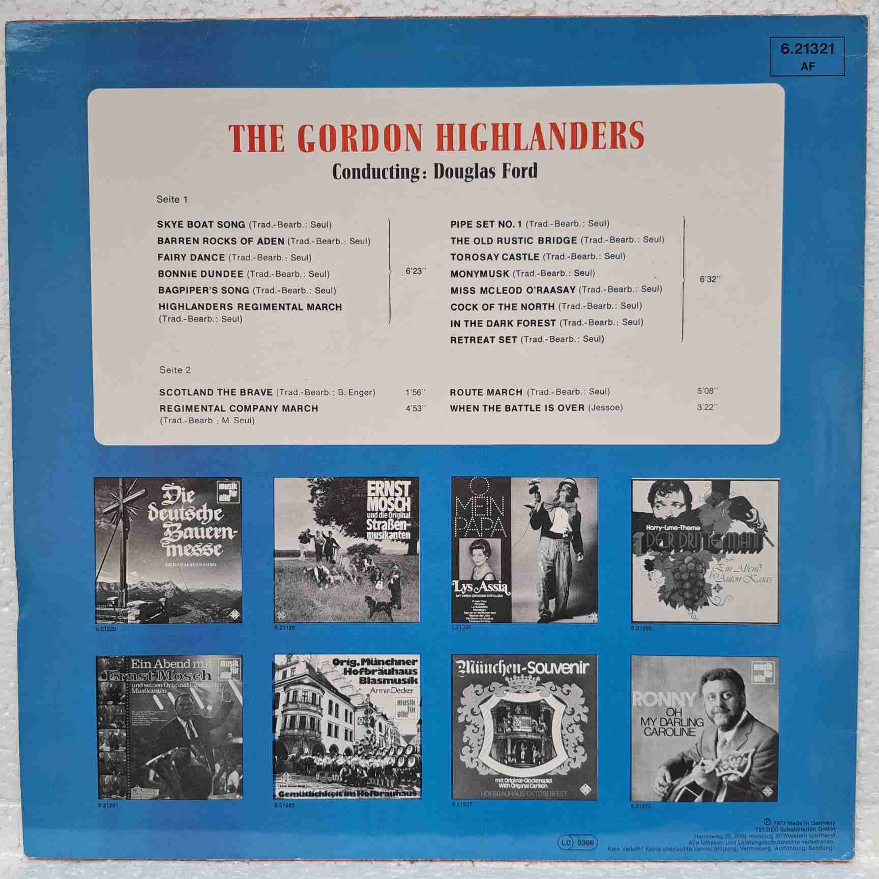 The Gordon Highlanders – The Gordon Highlanders - Disc Vinil LP VG+ - imagine 3