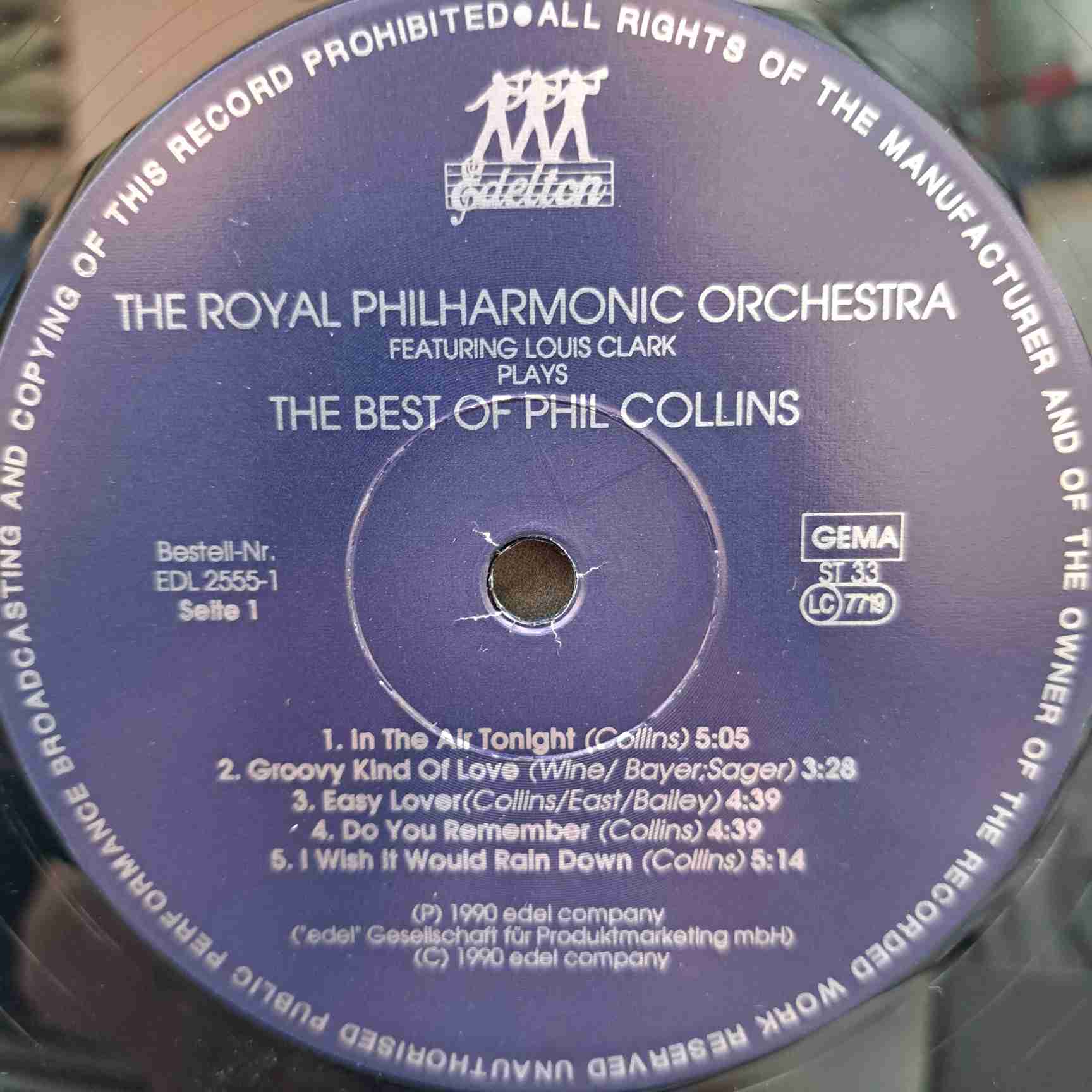 The Royal Philharmonic Orchestra, Louis Clark – The Royal Philharmonic Orchestra Plays The Best Of Phil Collins Disc Vinil LP VG VG+ (box5) - imagine 3