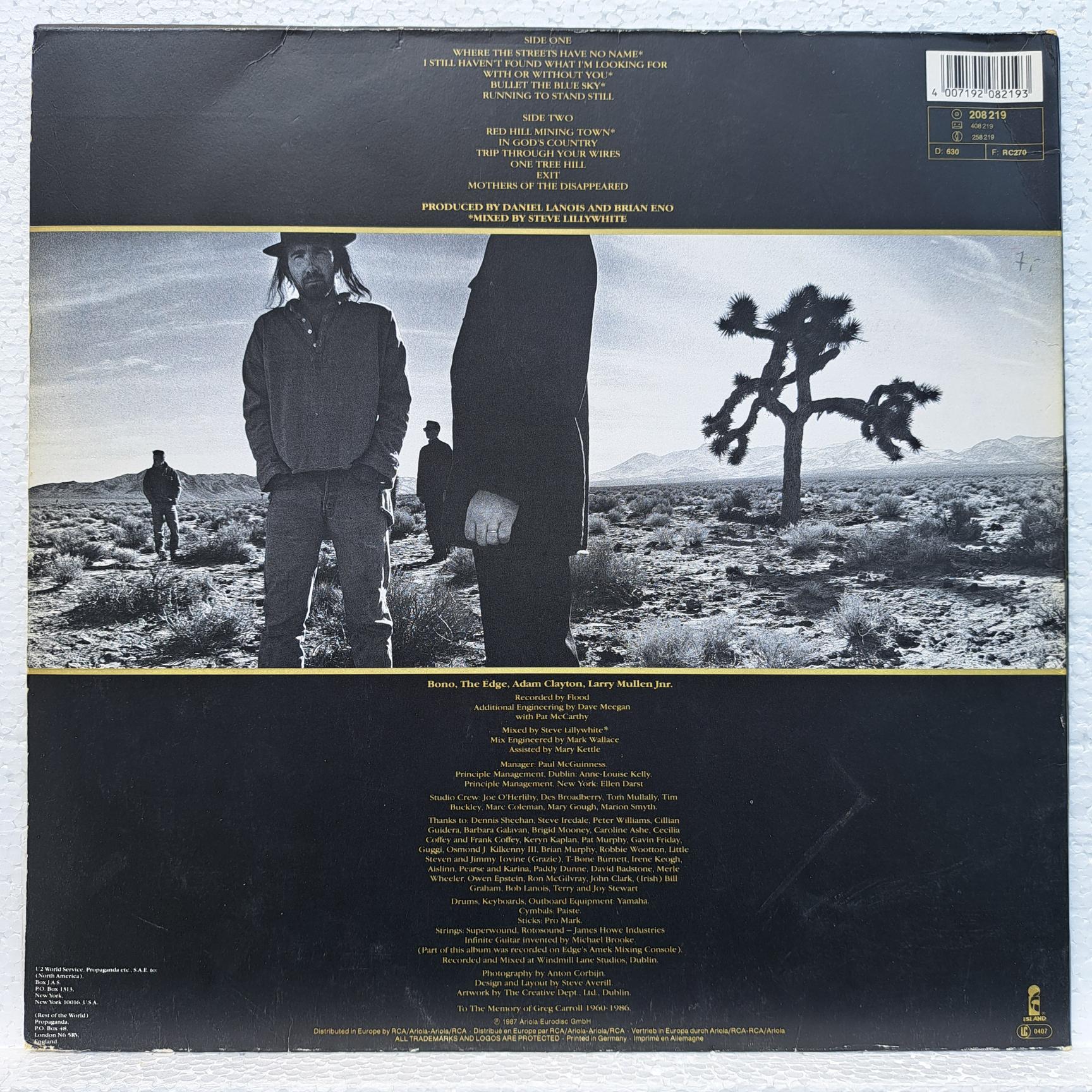 U2 – The Joshua Tree - Disc Vinil LP VG VG+(box8) - Discuri Muzică