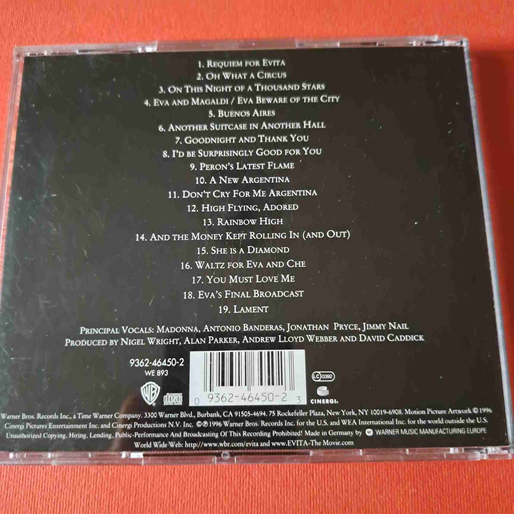 Andrew Lloyd Webber And Tim Rice – Evita (Music From The Motion Picture) - CD audio (C2) - imagine 3