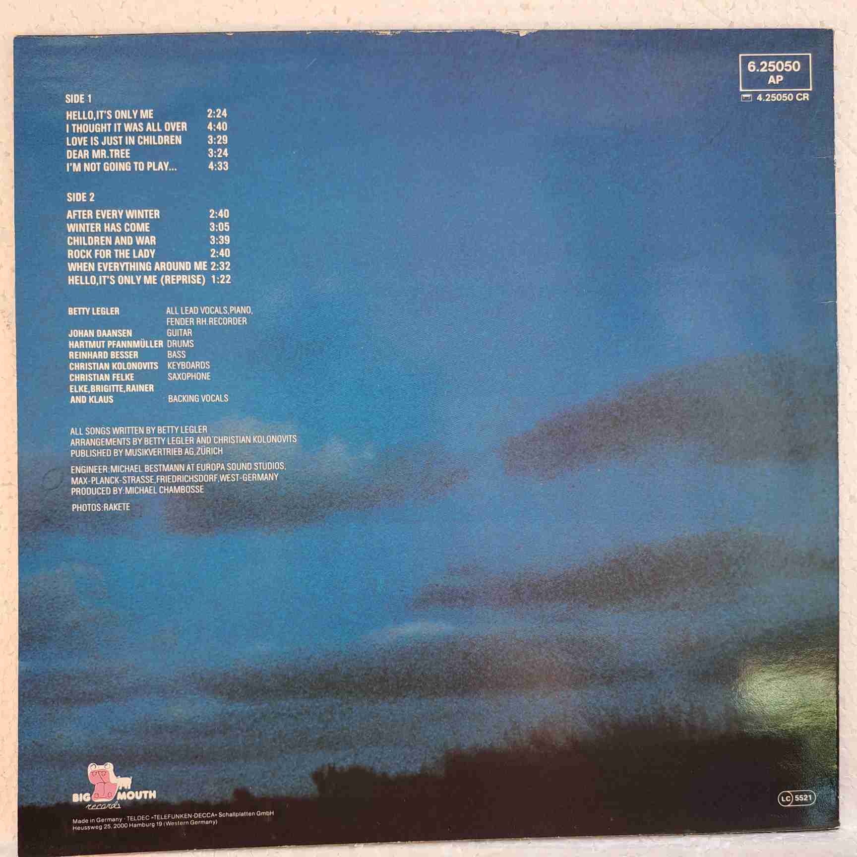 Betty Legler – Signs - Disc VINIL LP VG+ - imagine 3