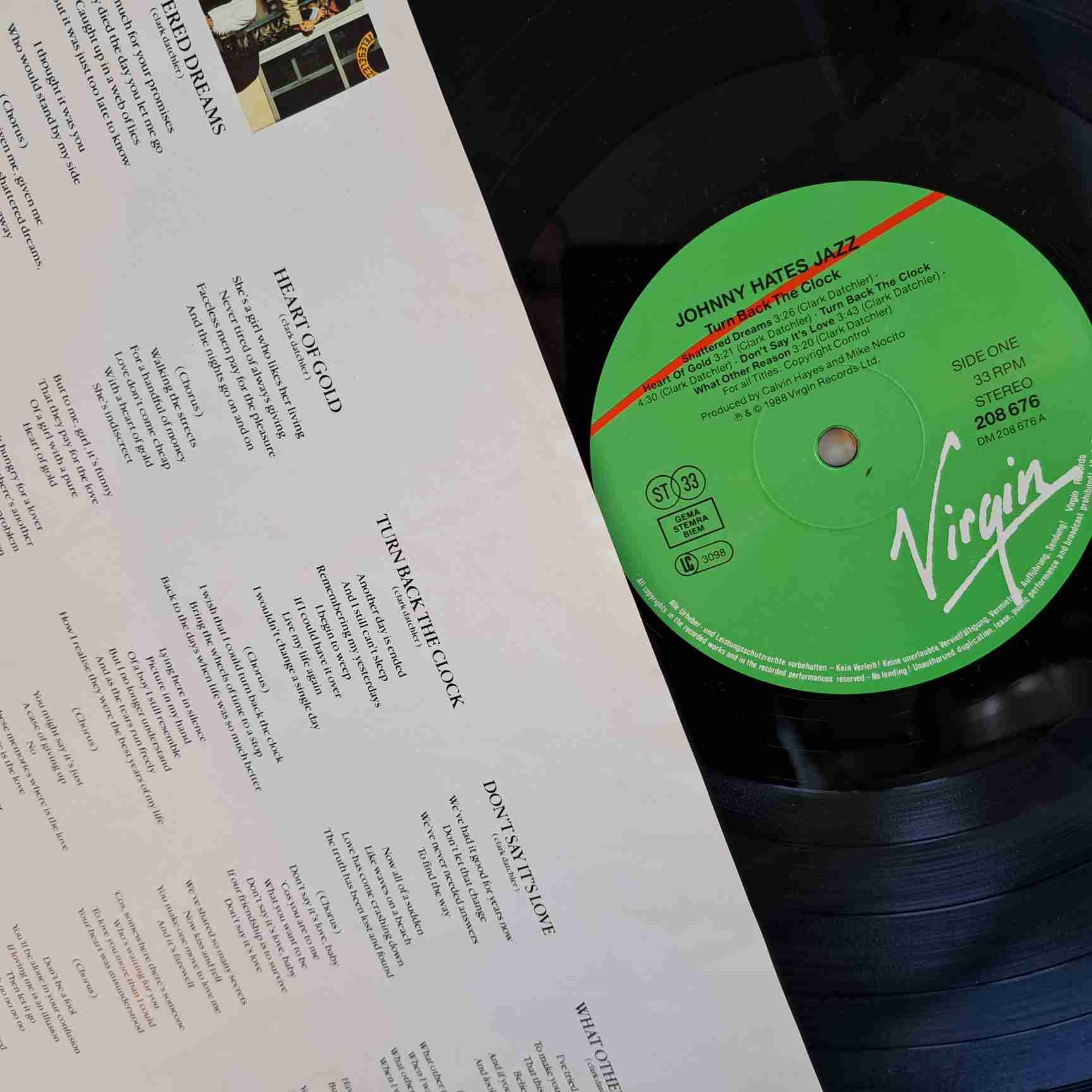 Johnny Hates Jazz – Turn Back The Clock - Disc VINIL LP VG+ - imagine 2