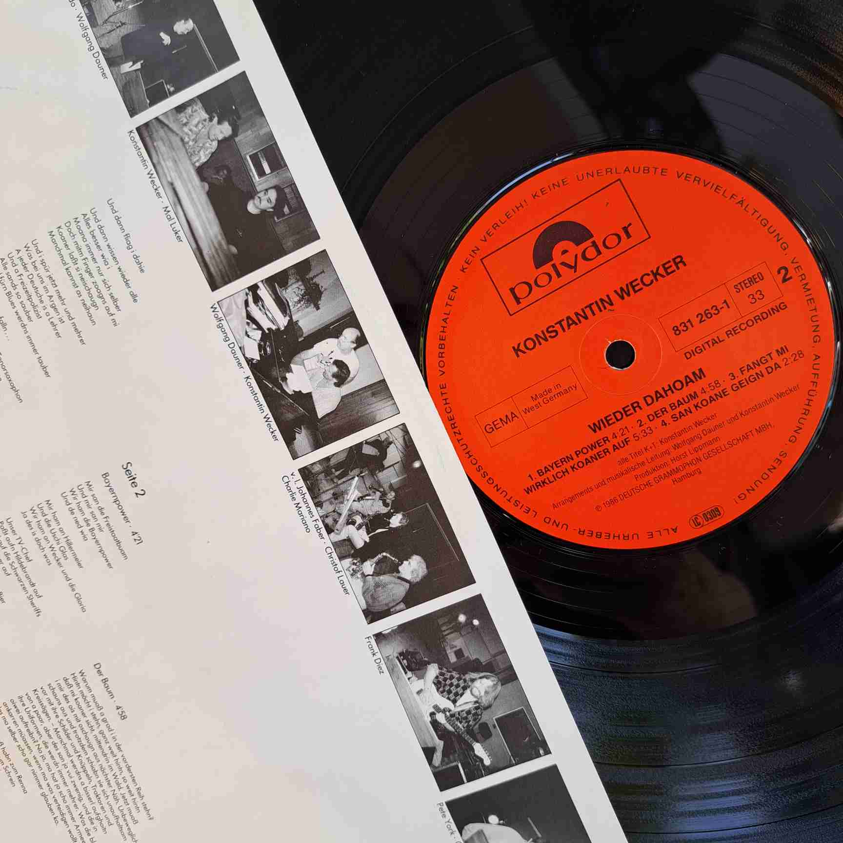 Konstantin Wecker – Wieder Dahoam - Disc VINIL LP VG+ - imagine 2