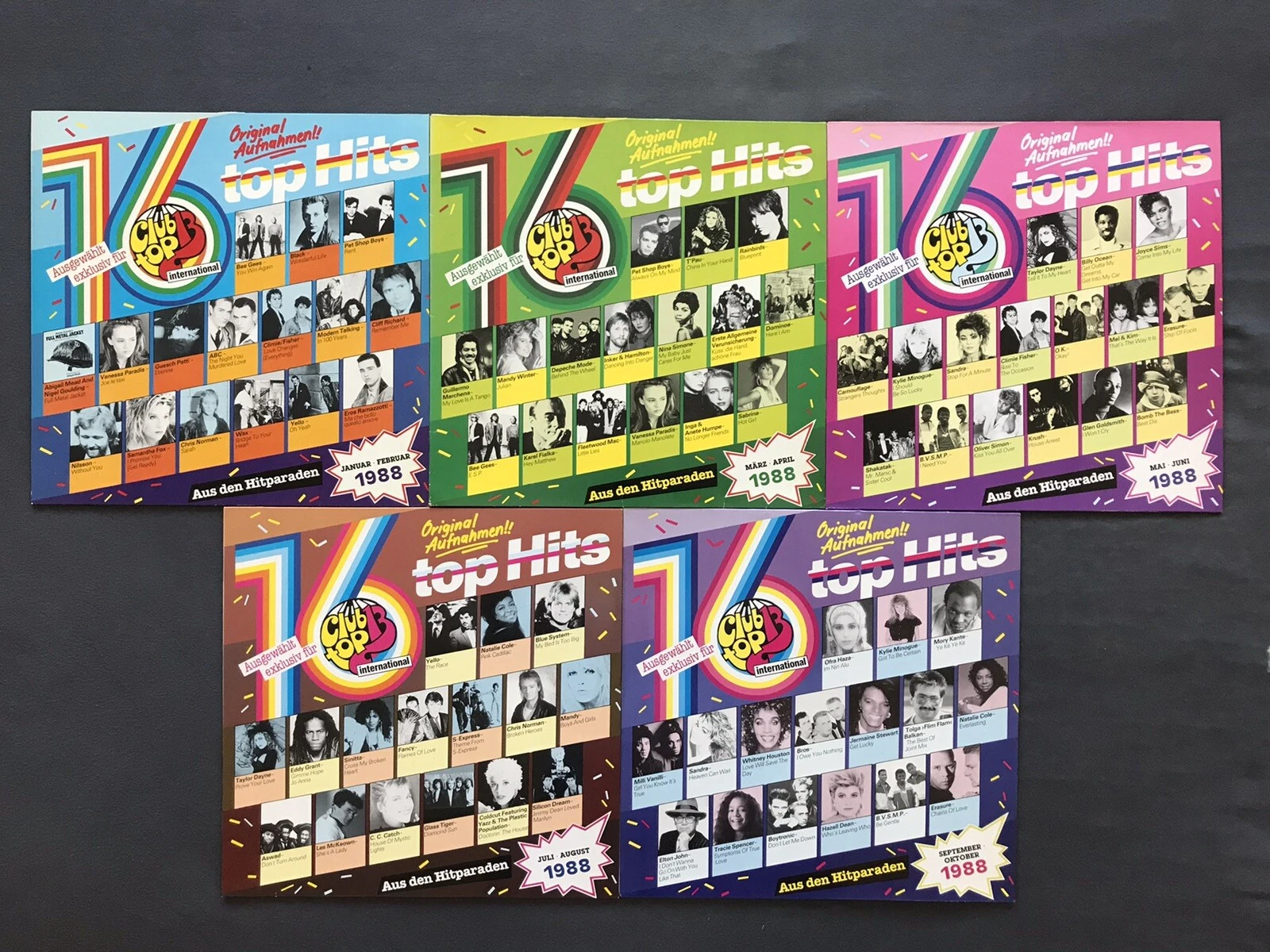 LOT 5 DISC Vinil LP VG+ 16 Top Hits 1988 - 80 melodii - Modern Talking, Sandra, Bomb The Bass, Erasure, Elton John, Milli Vanilli