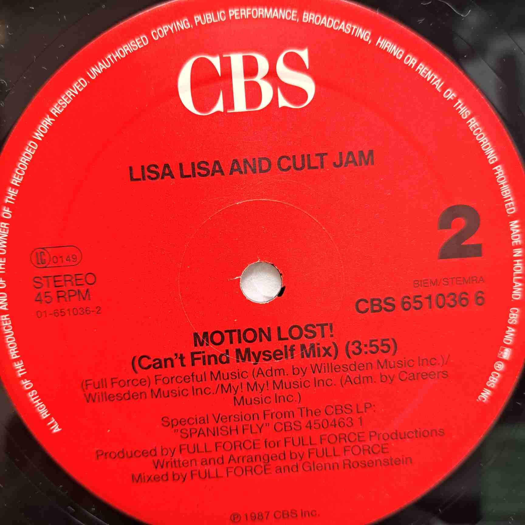 Lisa Lisa And Cult Jam – Lost In Emotion - Disc VINIL MAXI 45 RPM VG+ - imagine 2