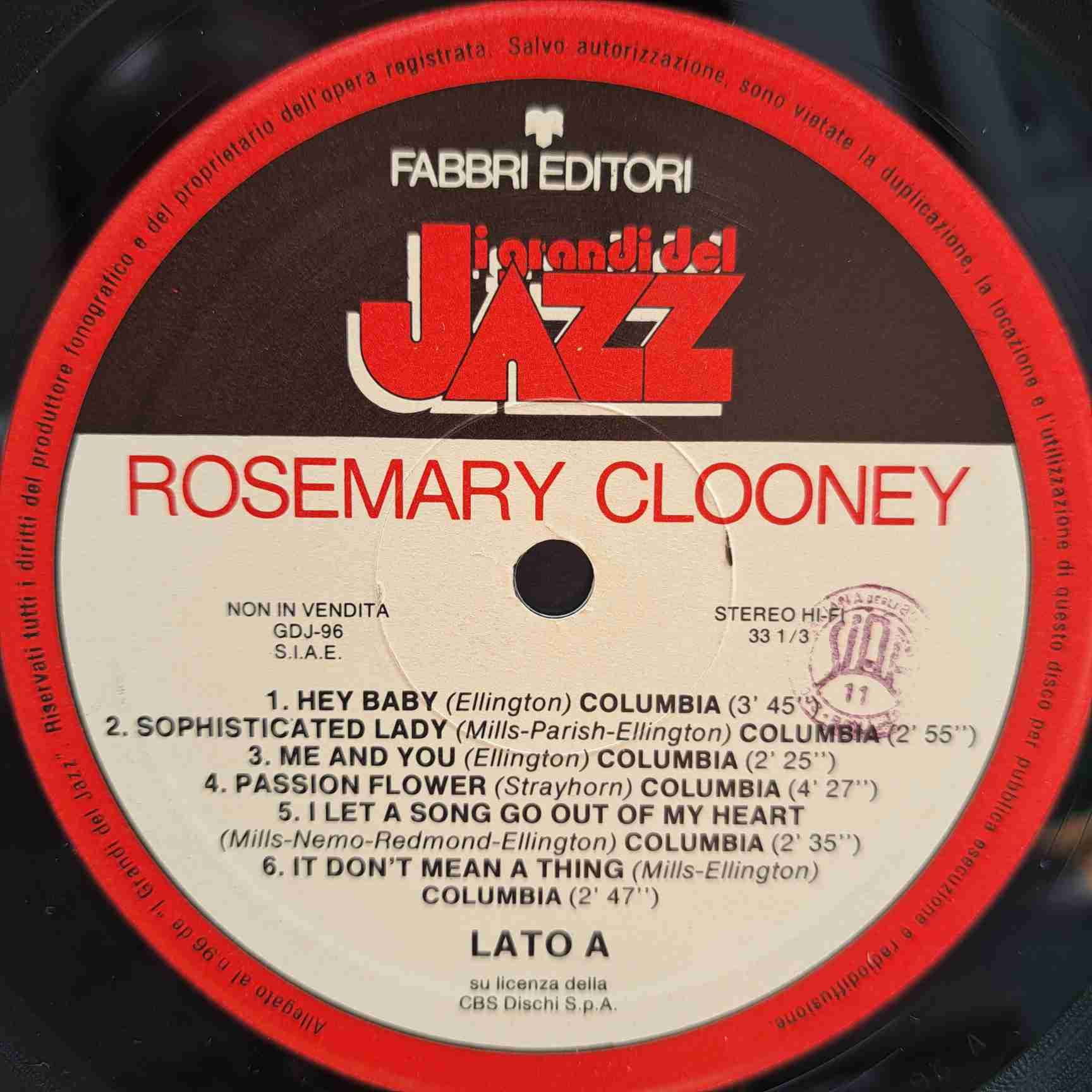 Rosemary Clooney – Rosemary Clooney - Disc VINIL LP VG+ Italy - imagine 2