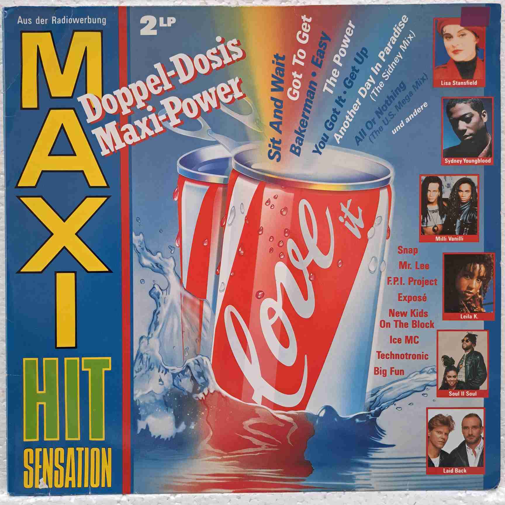 Maxi Hit Sensation - Milli Vanilli, Technotronic, Snap!, Soul II Soul, Lisa Stansfield - Disc VINIL 2LP VG+