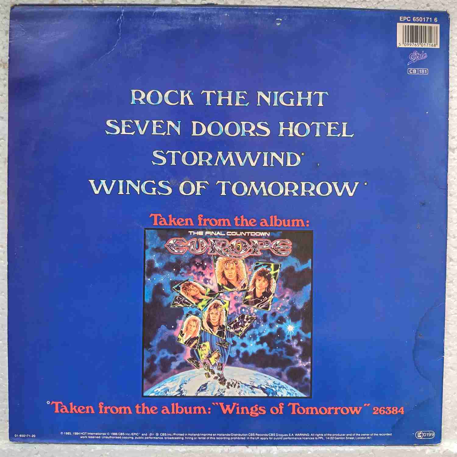 Europe – Rock The Night - Disc VINIL LP VG+ - imagine 2