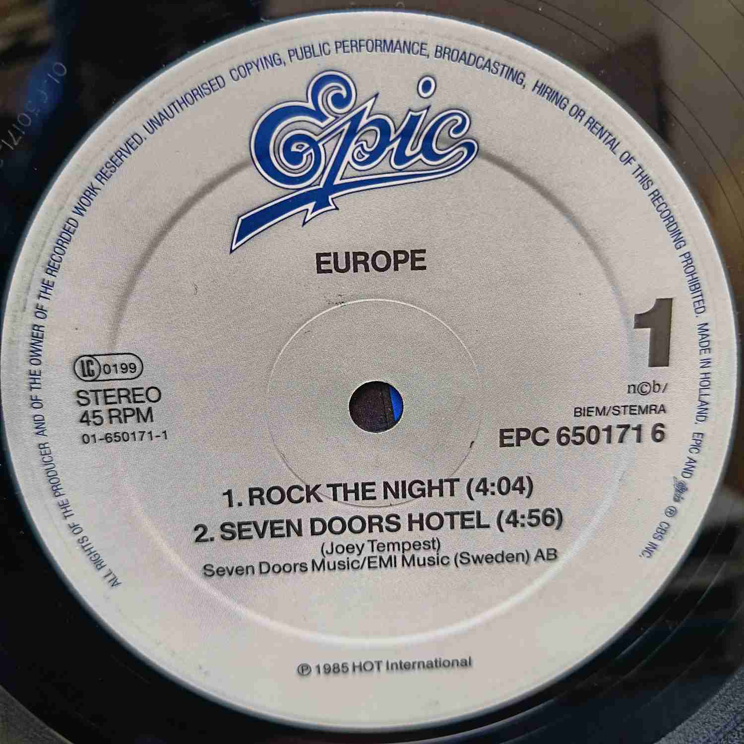 Europe – Rock The Night - Disc VINIL LP VG+ - imagine 3