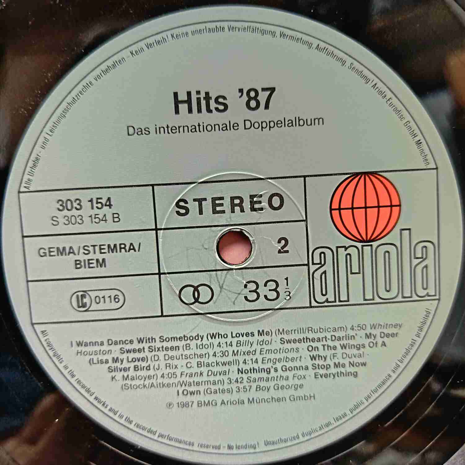 Hits '87 - Rick Astley, Depeche Mode, Whitney Houston, U2 - Disc VINIL 2LP VG VG+ 303 156 - imagine 2
