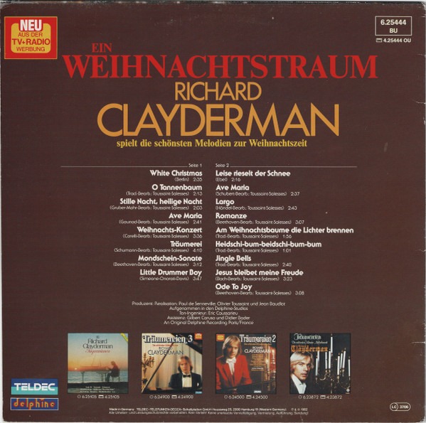 Richard Clayderman – Ein Weihnachtstraum - Disc VINIL LP - imagine 3