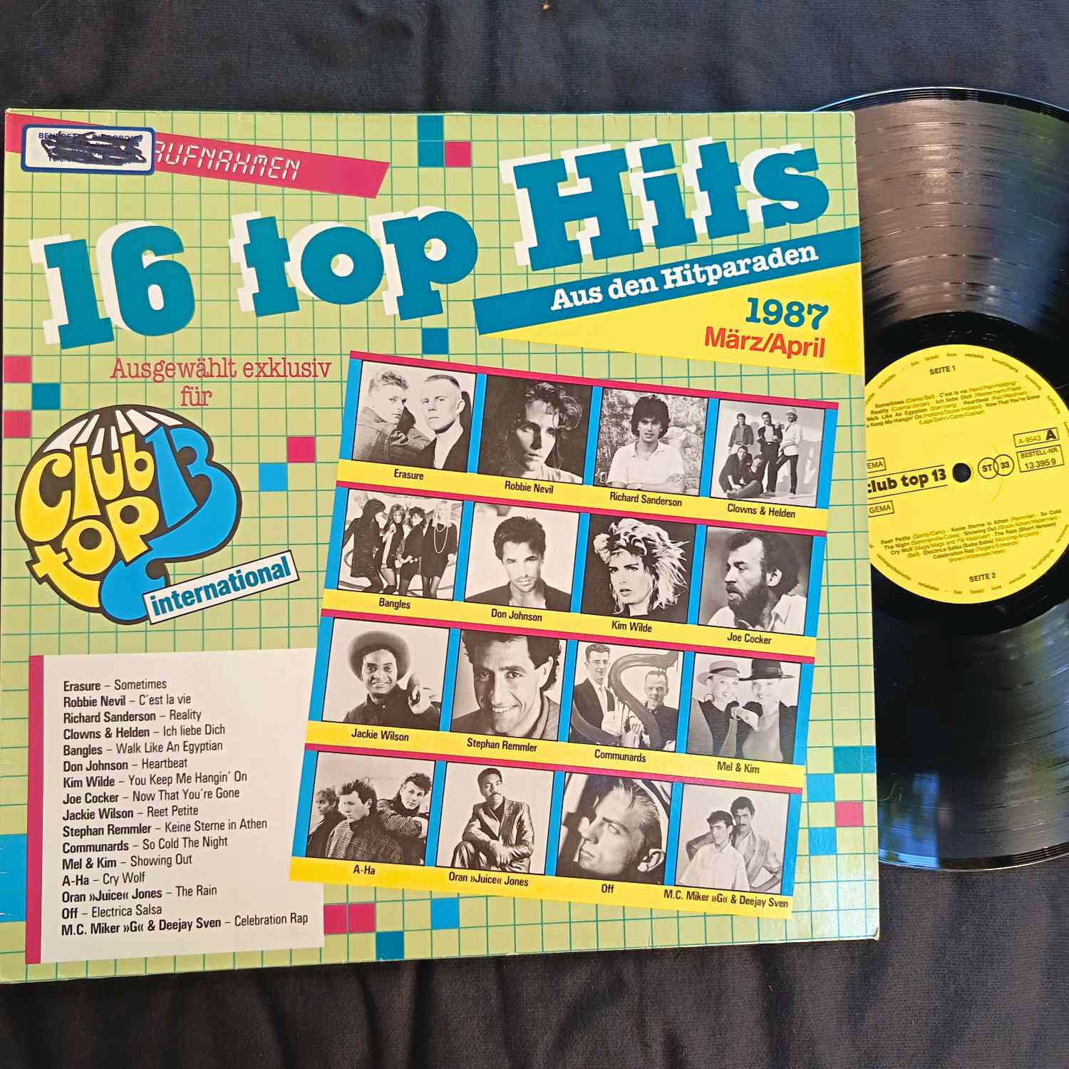 16 Top Hits International März/April 1987 - Disc Vinil LP VG VG+ Erasure, a-ha, Kim Wilde, The Bangles ...