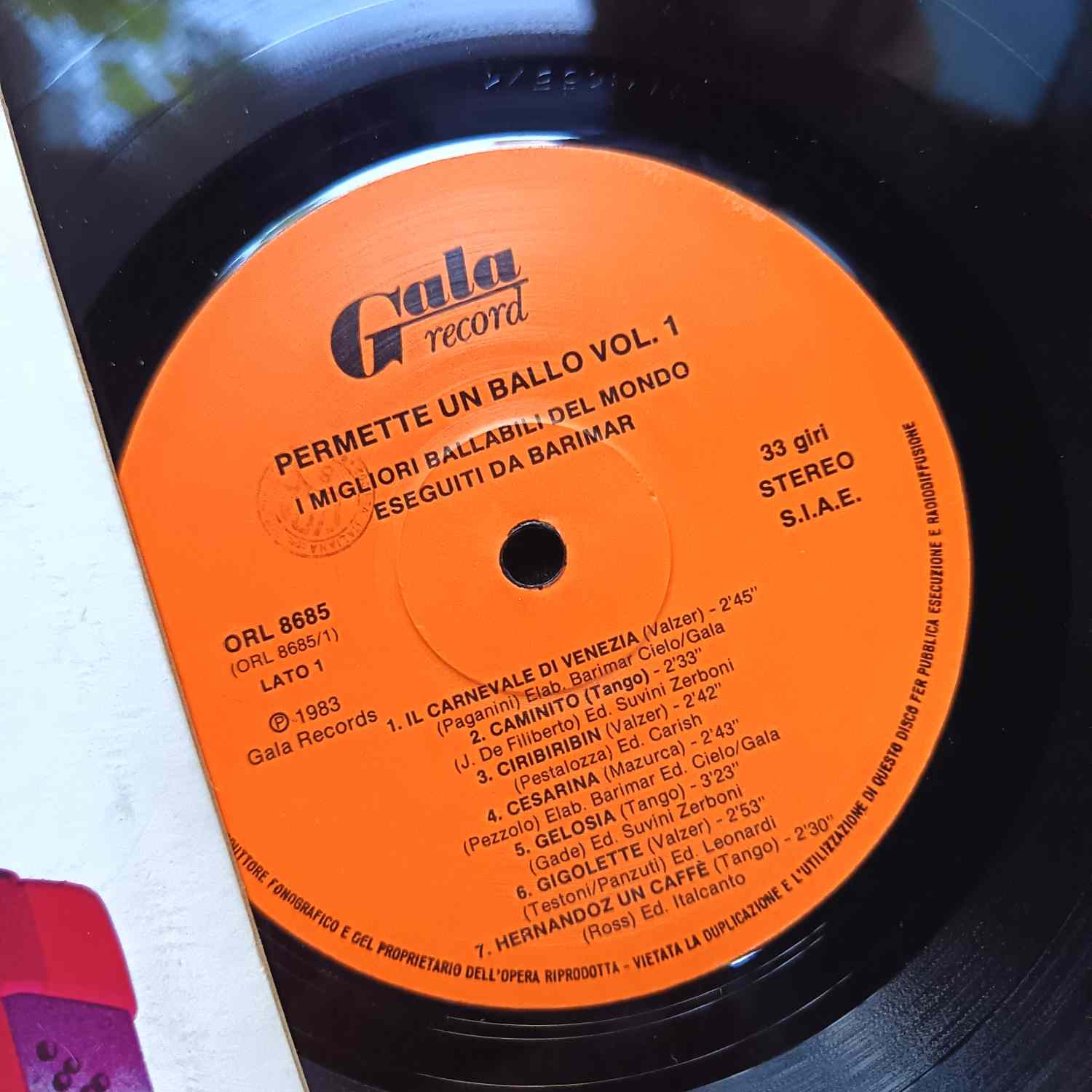 Barimar – Permette Un Ballo - Volume 1° - Disc VINIL LP VG+ Italia - imagine 2