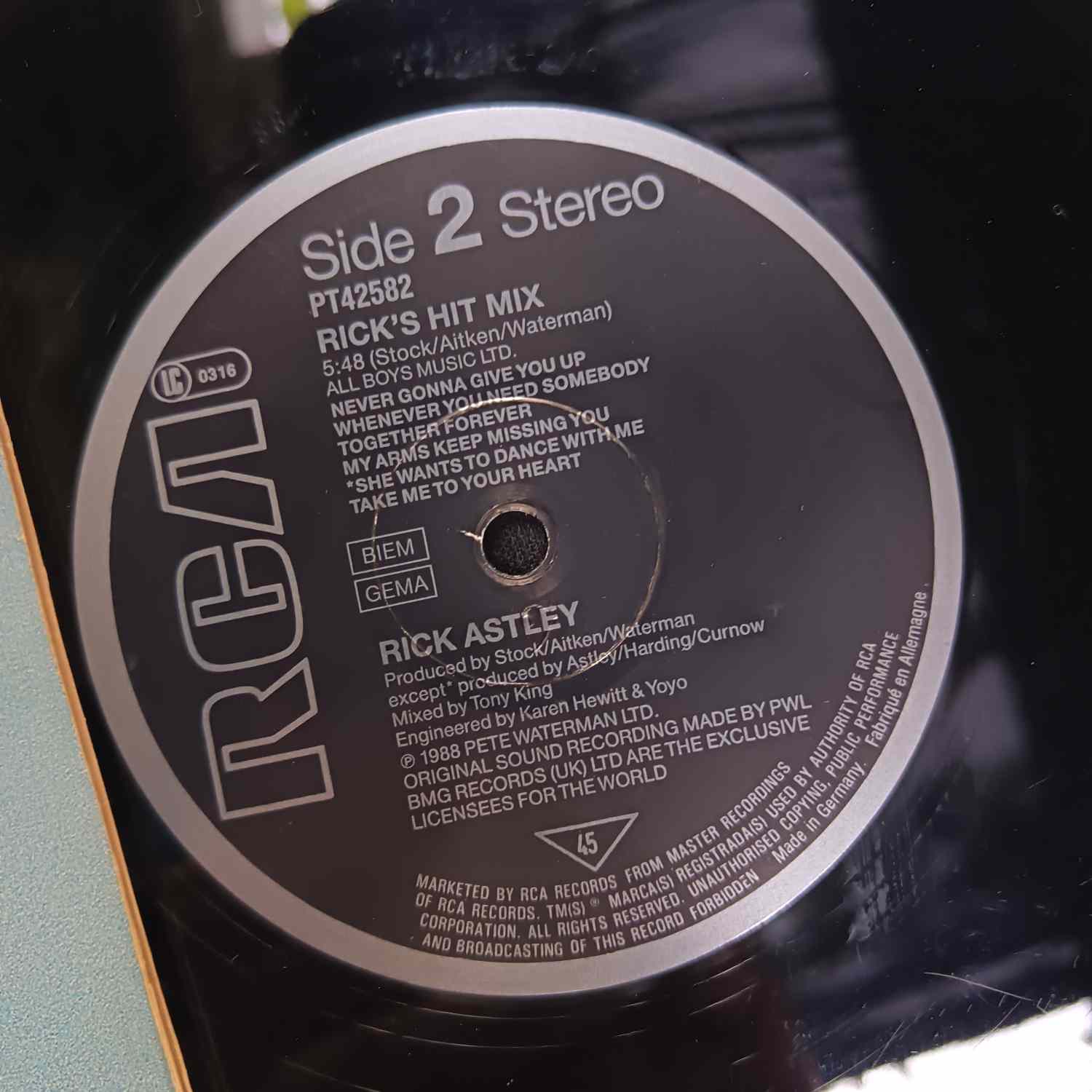 Rick Astley – Take Me To Your Heart (The Dick Dastardly Mix) - Disc VINIL MAXI 45 RPM VG VG+ - imagine 2