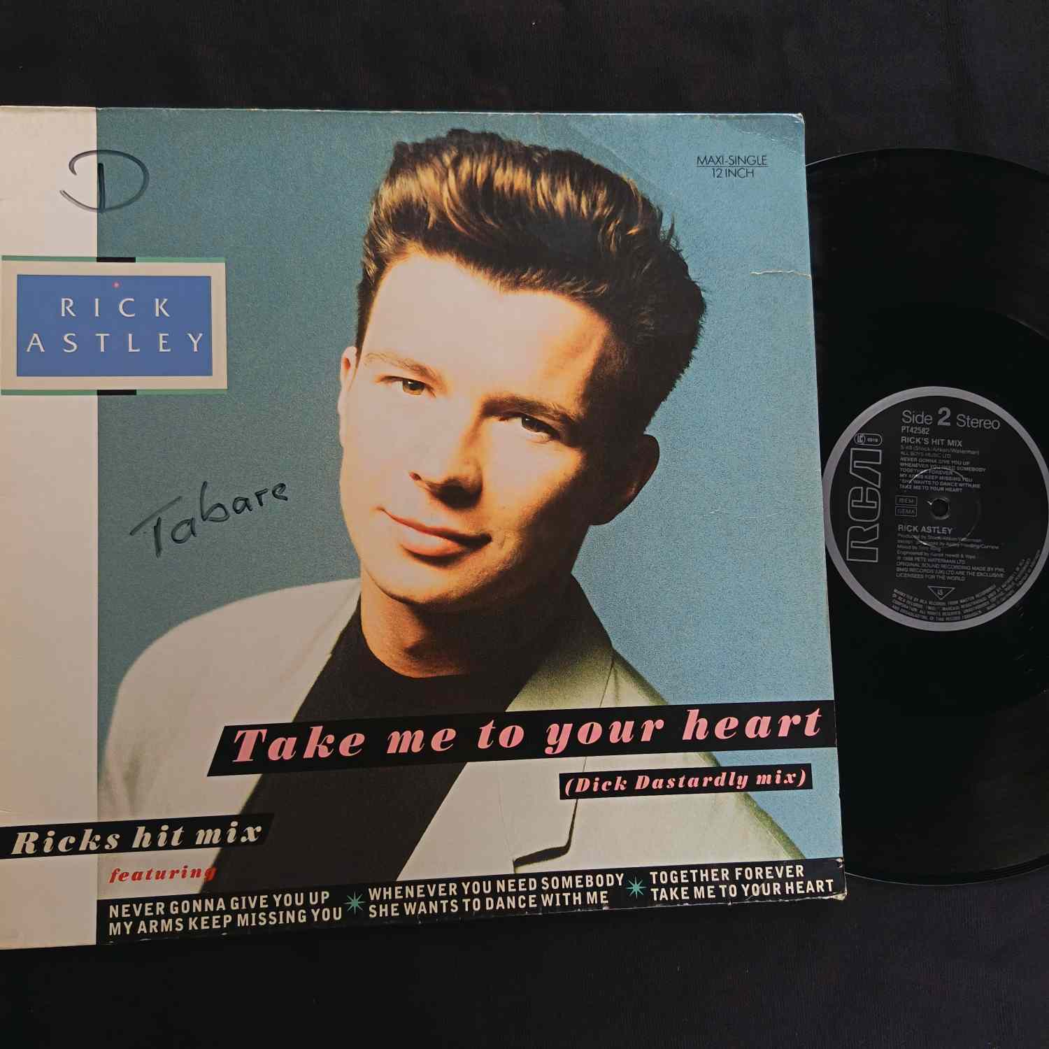 Rick Astley – Take Me To Your Heart (The Dick Dastardly Mix) - Disc VINIL MAXI 45 RPM VG VG+