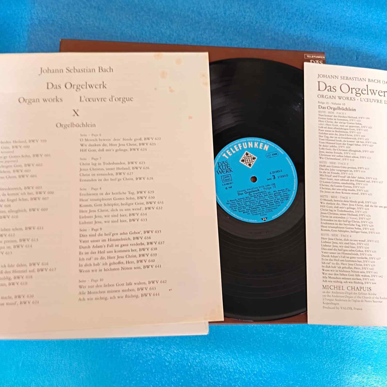 Joh Sebast Bach - Michel Chapuis – Das Orgelwerk = Organ Works = L'Œuvre D'Orgue Vol. 10 - Box Set - Disc VINIL 2LP VG+++ - imagine 3