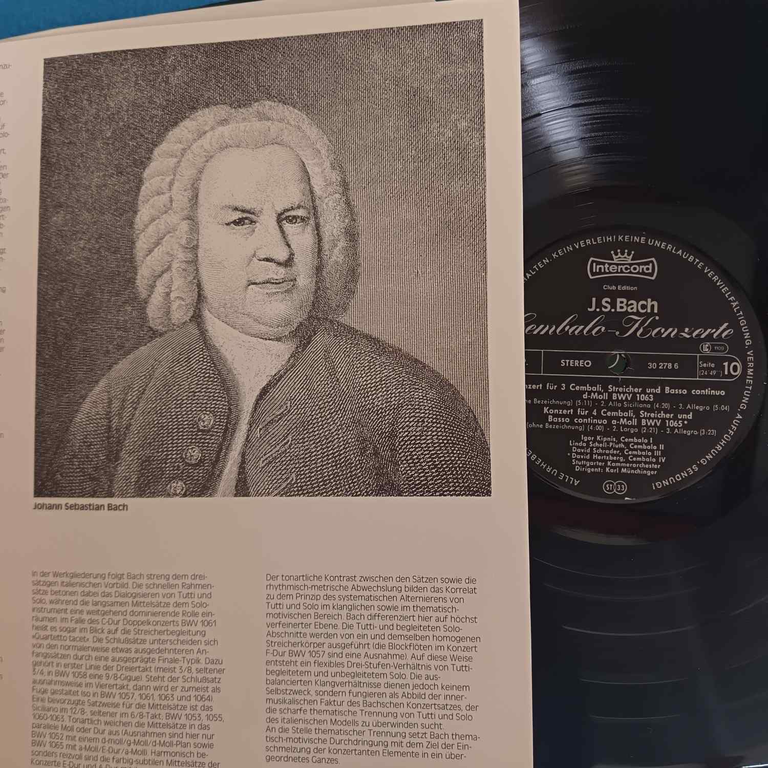 Johann Sebastian Bach – Cembalo-Konzerte Gesamtausgabe – Igor Kipnis – Box Set - Disc VINIL 5LP VG+++ - imagine 2