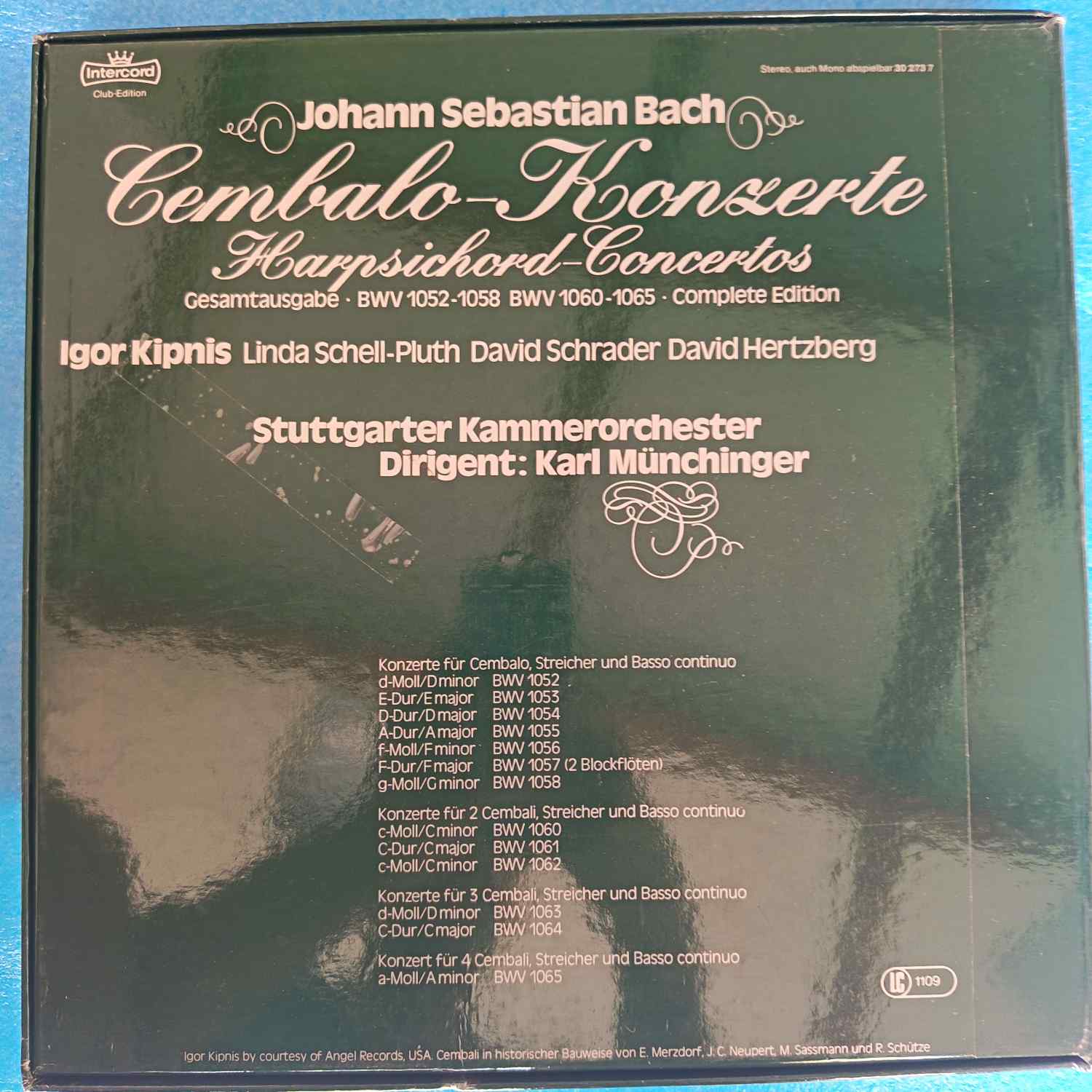 Johann Sebastian Bach – Cembalo-Konzerte Gesamtausgabe – Igor Kipnis – Box Set - Disc VINIL 5LP VG+++ - imagine 3