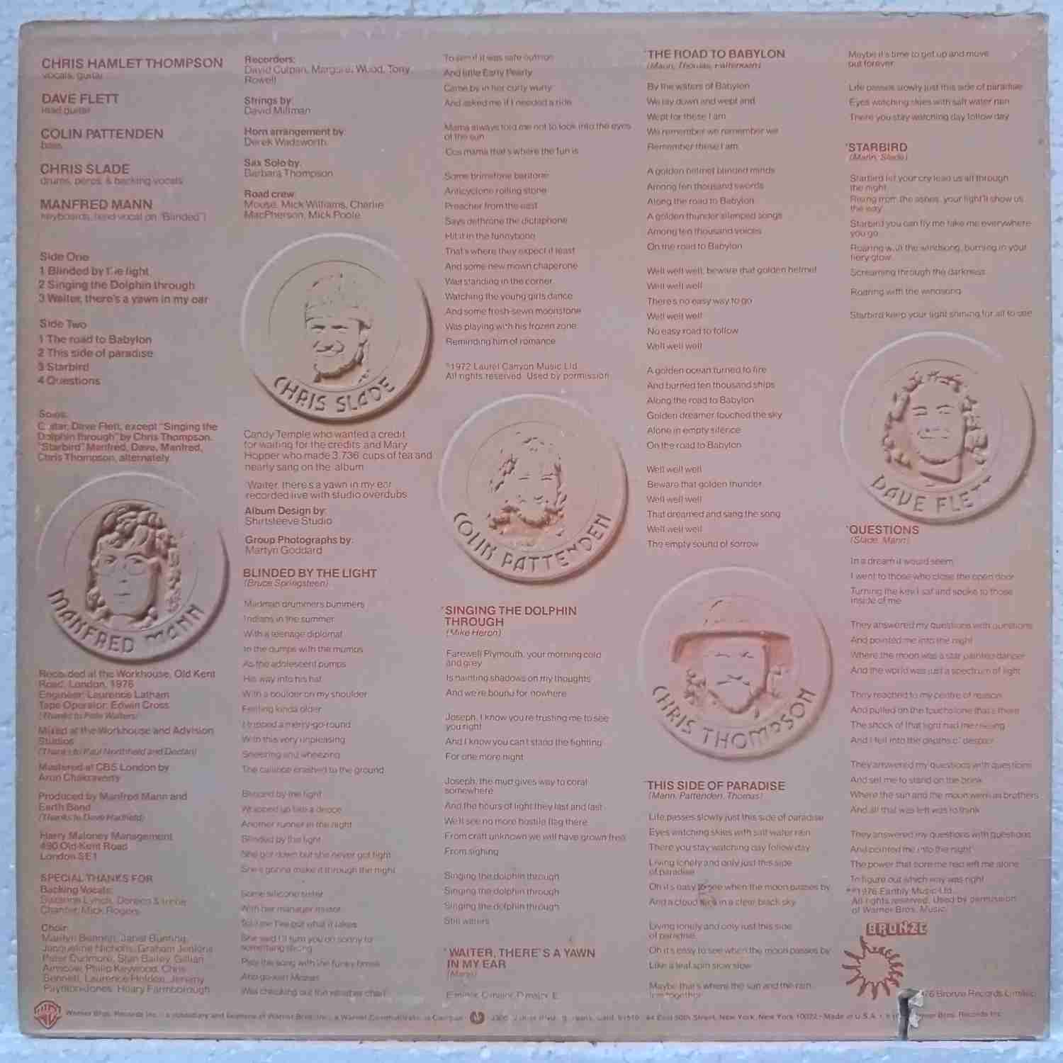 Manfred Mann's Earth Band – The Roaring Silence - Disc VINIL LP VG+ USA - imagine 3