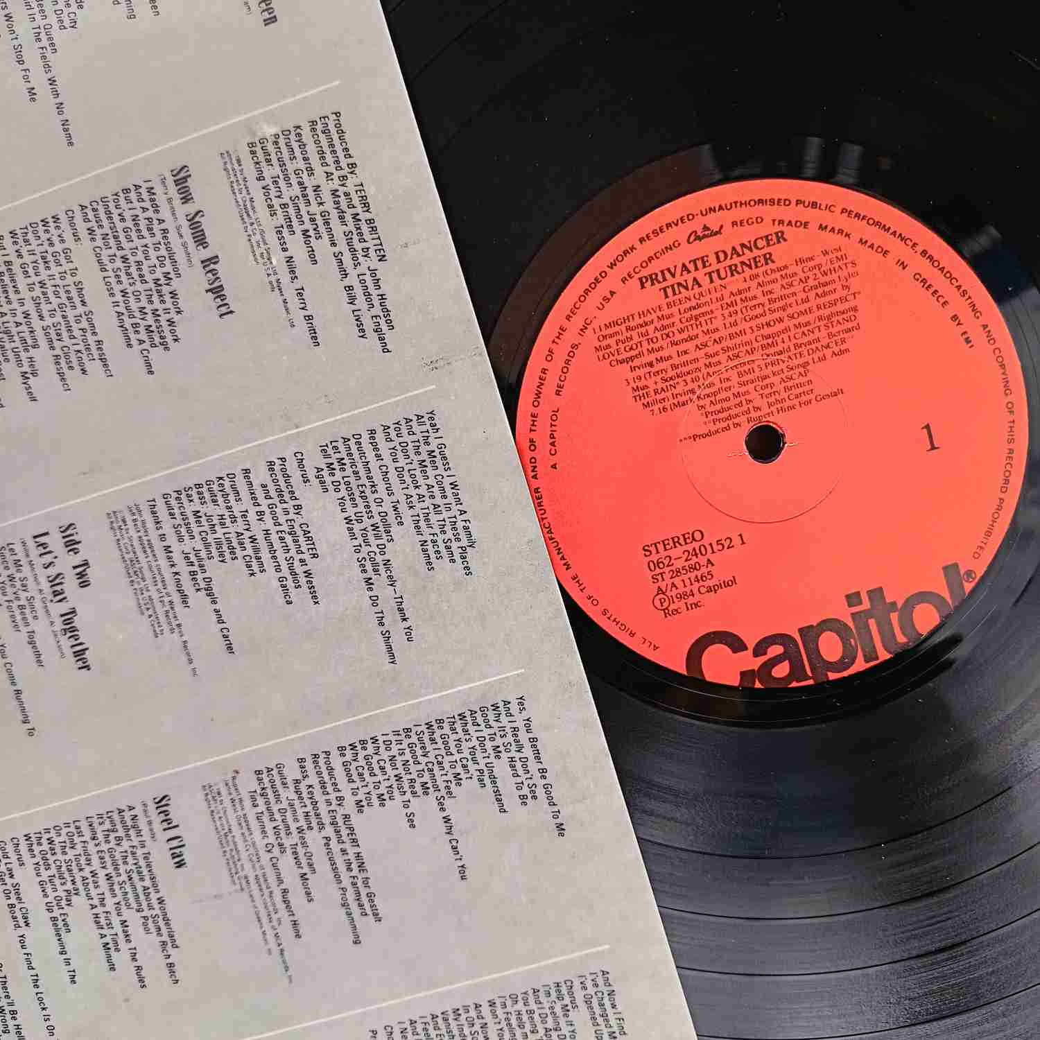 Tina Turner – Private Dancer - Disc VINIL LP VG+ Greece - imagine 2