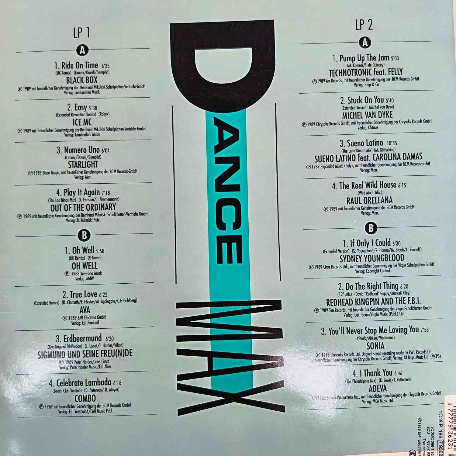 Dance Max - Black Box, Technotronic, Ice MC, Adeva - Disc VINIL 2LP VG+ - imagine 2